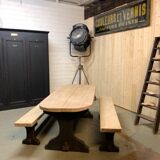 Monastery-style craft table and two benches