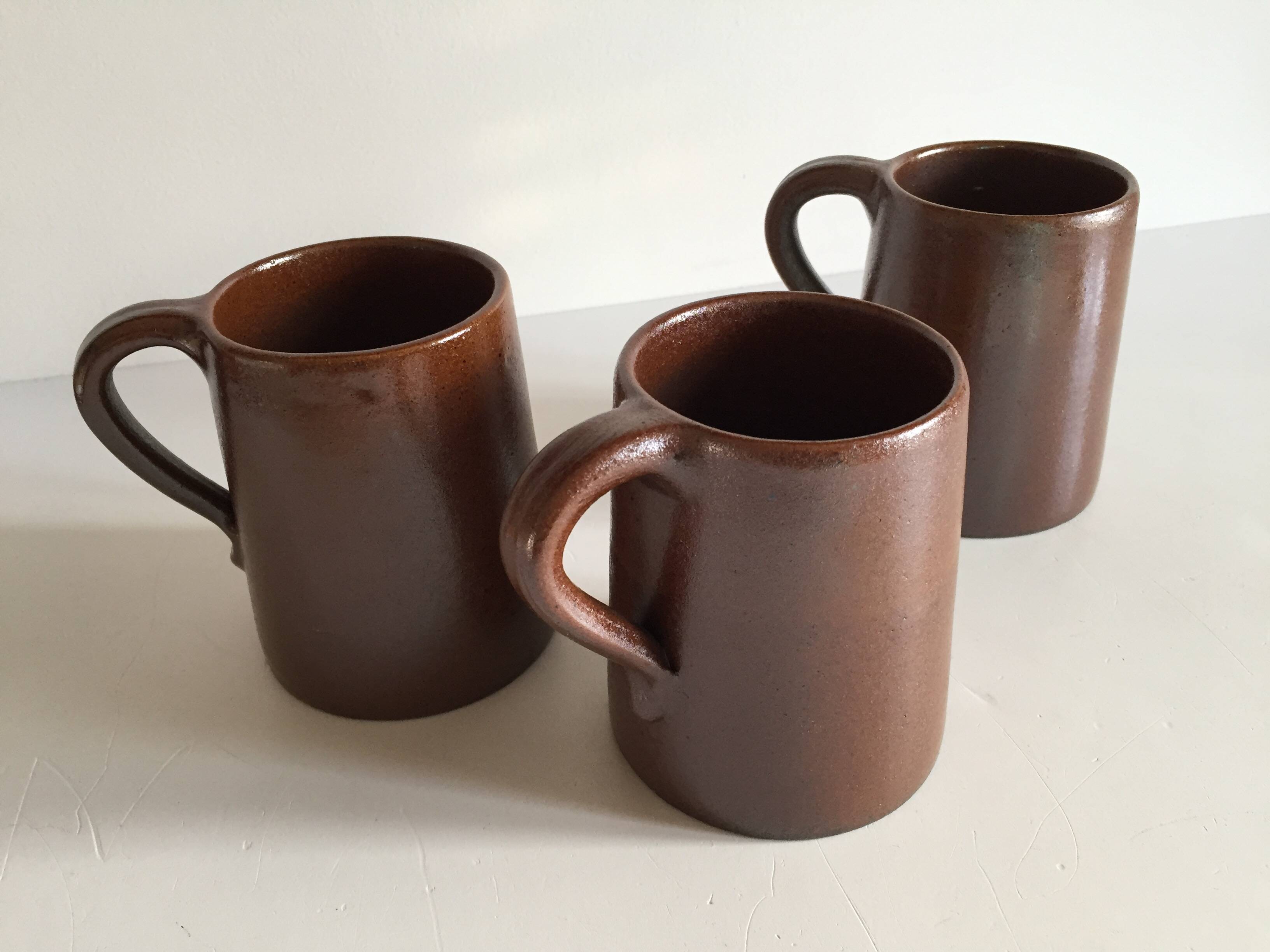 3 vintage marais stoneware mugs