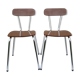 2 chaises en formica marron