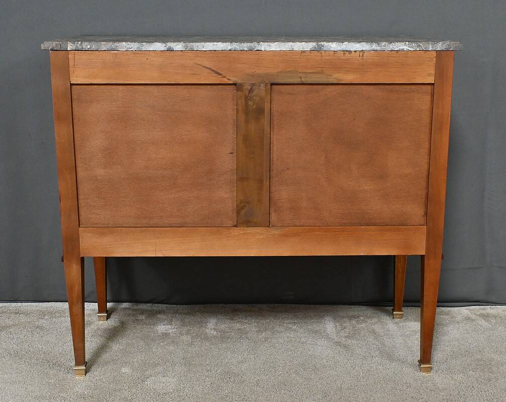 Commode sauteuse en marqueterie, style Louis XVI – milieu XXe