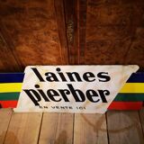 Old enamelled plate Laines Pierber. Double-sided.