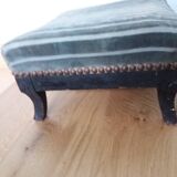 Wooden and velvet footrest