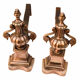 Pair of copper brass channel old fireplace accessory - Brocante Chic