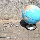 Vintage cast iron plastic globe lamp HERCULES by Stauffacher Italy