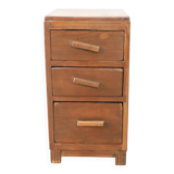 Art Deco bedside table in Burmese teak