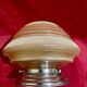 Vintage lamp or ceiling light, pink and gold granite glass, 50s/60s