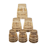 Set of 6 gilded glasses and granitas