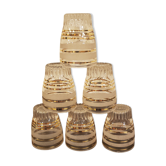 Lot de 6 verres liséré doré et granités