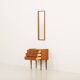 Meuble d'entrée en teck danois avec commode et miroir, années 1960.