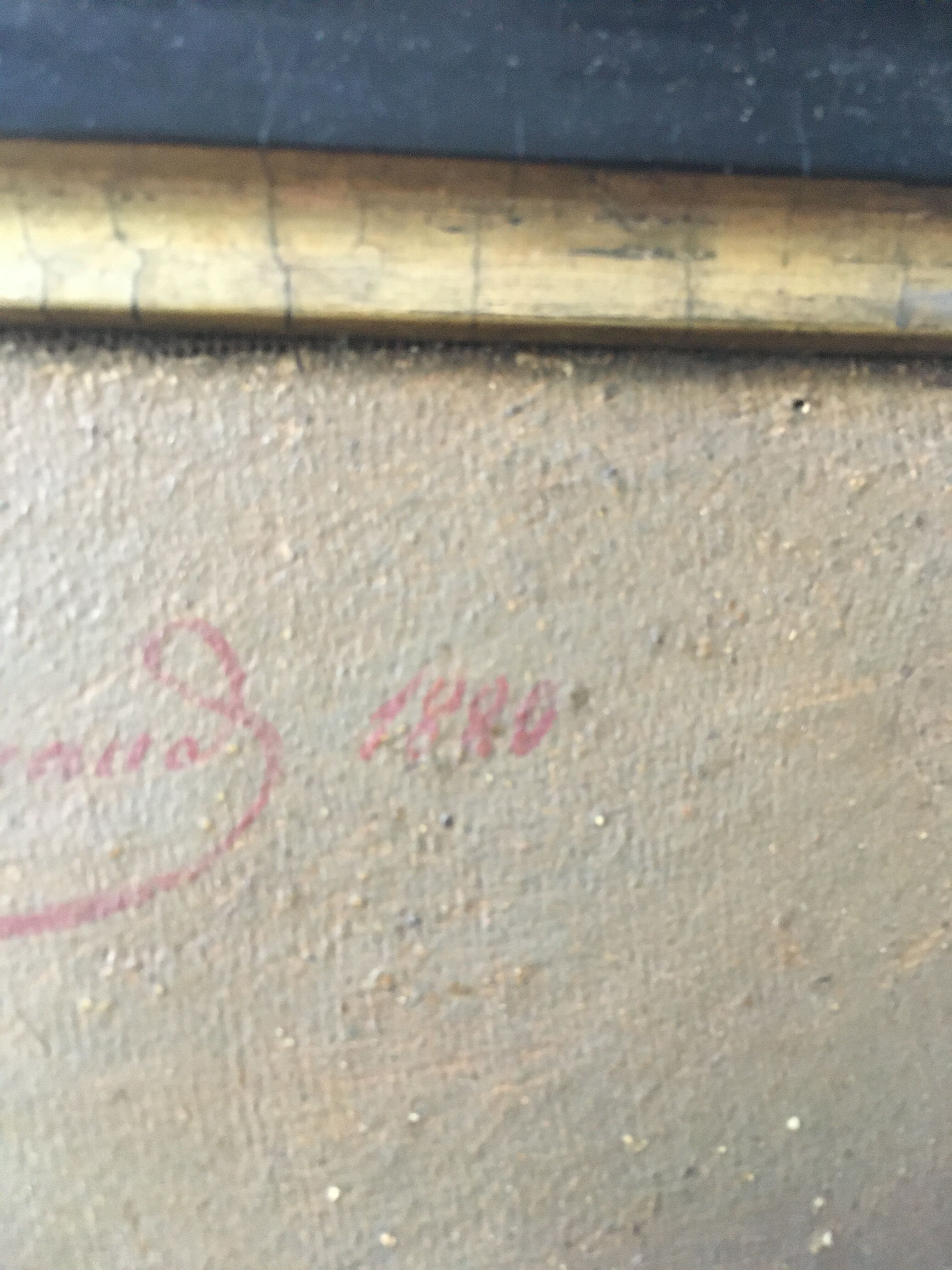 Portrait signed oil , date 19th ieme