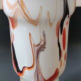Dalian Glass Co Ltd. Snowflake vase. Smoked swirl decoration. Height 25.5