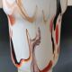 Dalian Glass Co Ltd. Snowflake vase. Smoked swirl decoration. Height 25.5