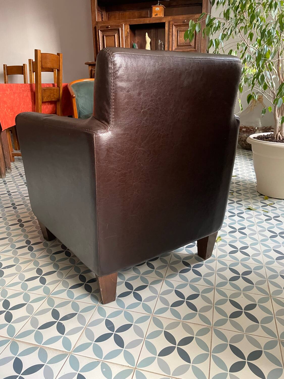 Pair of club armchairs