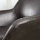 Chaise de bureau italienne vintage en cuir marron chocolat