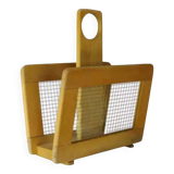 Wooden and glass magazine rack