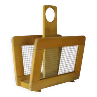 Wooden and glass magazine rack