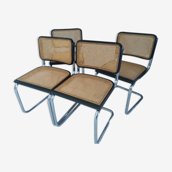 Suite of 4 chairs Cesca B32 by Marcel Breuer vintage year 1992