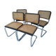Suite of 4 chairs Cesca B32 by Marcel Breuer vintage year 1992