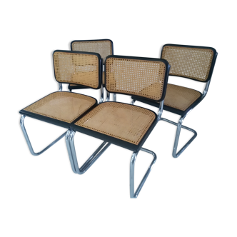 Suite of 4 chairs Cesca B32 by Marcel Breuer vintage year 1992