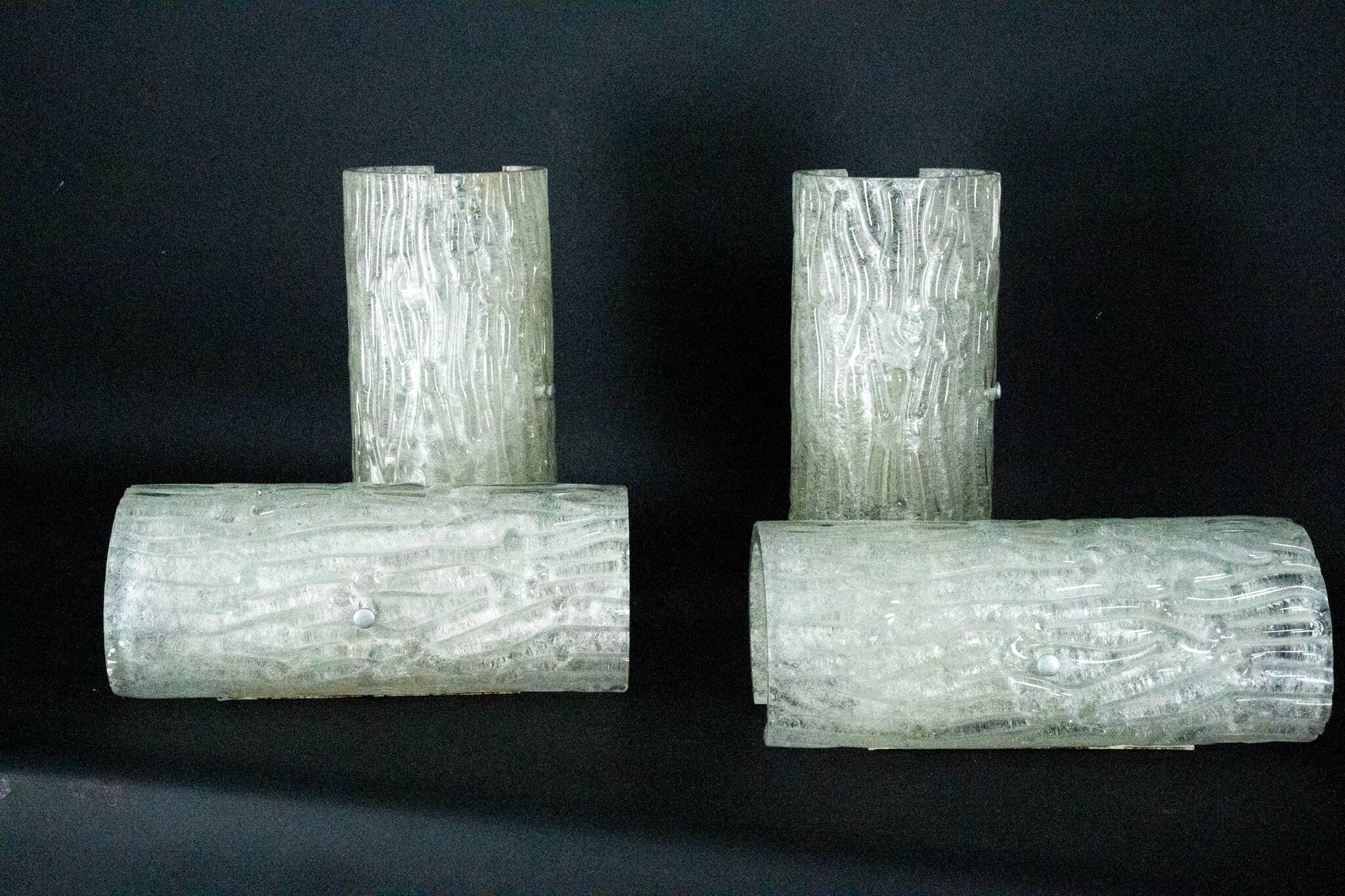 60s Toni Zuccheri Venini Murano glass sconces, horizontal or vertical.