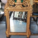 Louis XIV mirror in carved gilded wood, 18th century - 75 cm