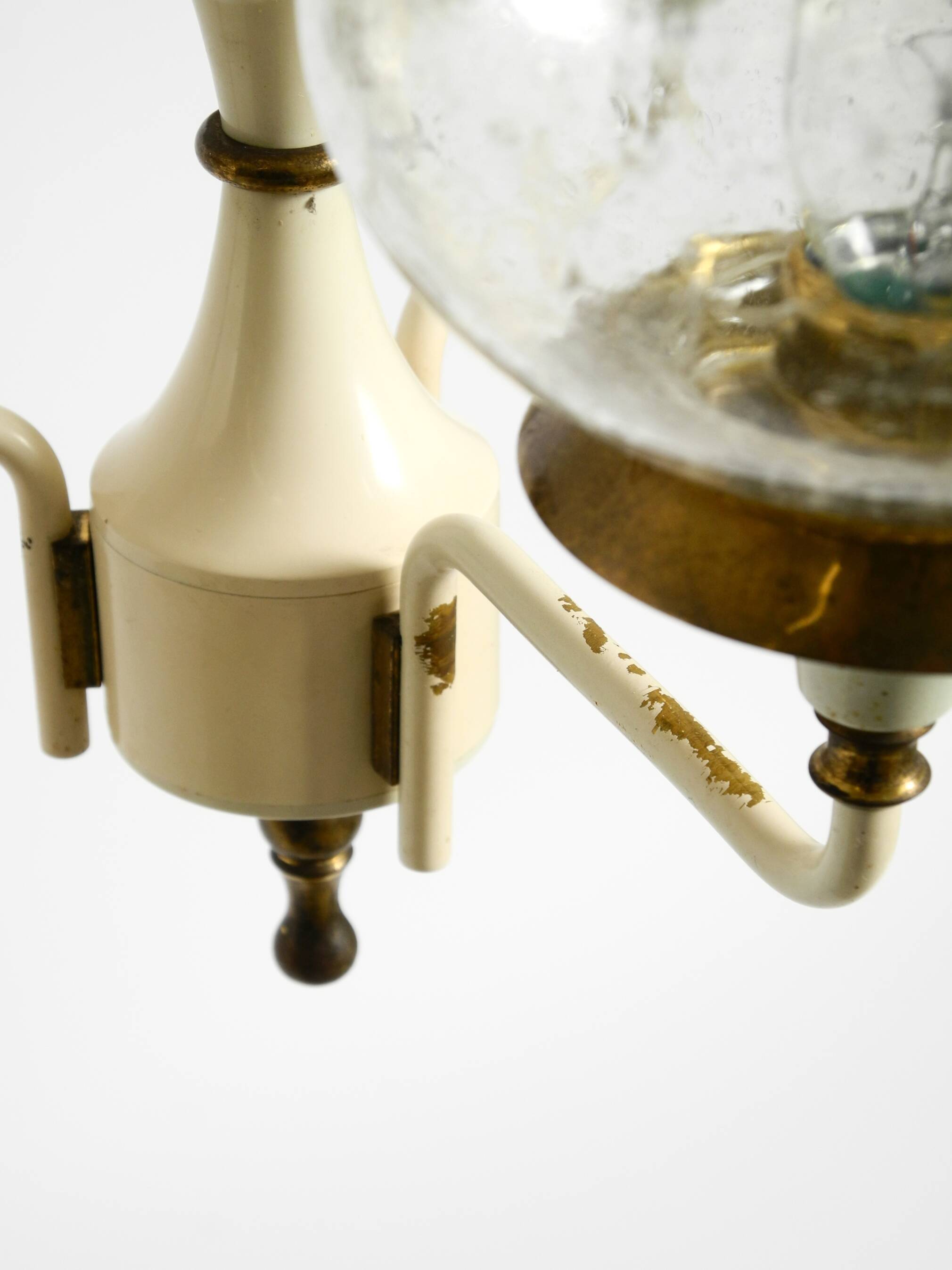 Large 1960s brass and glass tulip ceiling lamp by Hans Agne Jakobsson