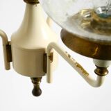 Large 1960s brass and glass tulip ceiling lamp by Hans Agne Jakobsson