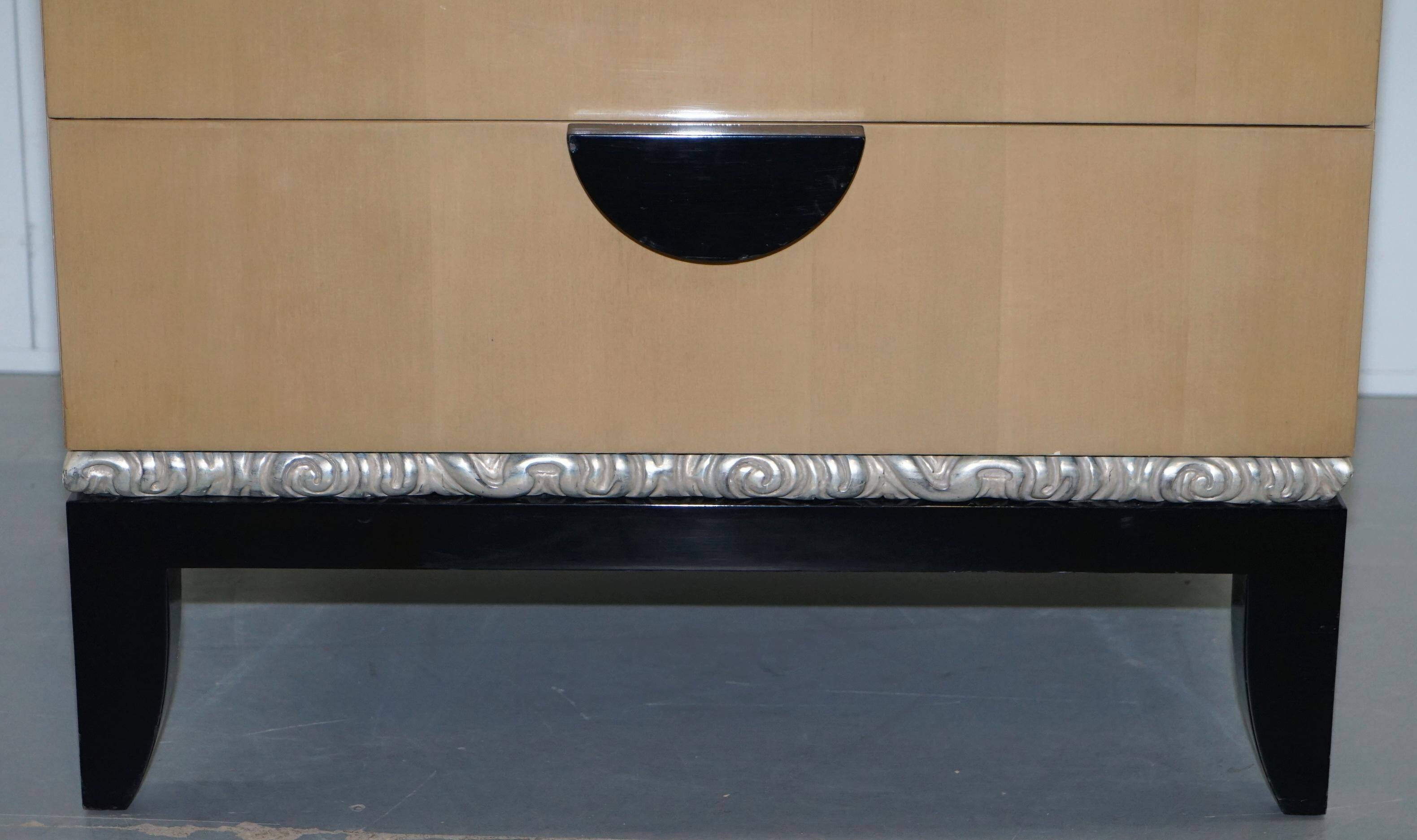 Cloud bedside tables by J Robert Scott with 14-carat gold veneer.