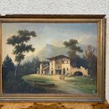 Beautiful painting XIX Landscape light sign 72 x 57