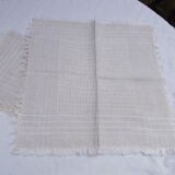 Set of 2 vintage white ecru towels