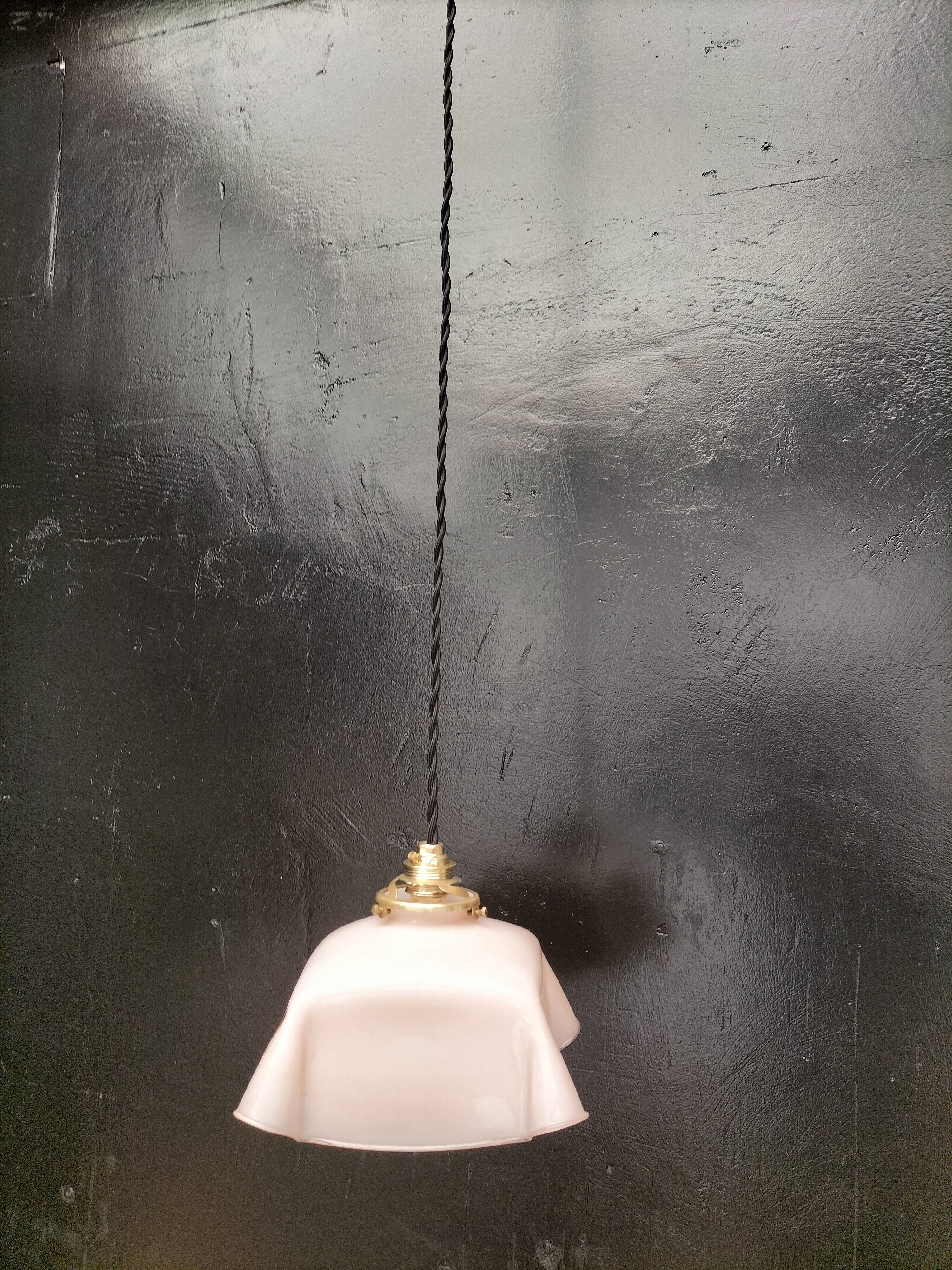 Pink opaline pendant light