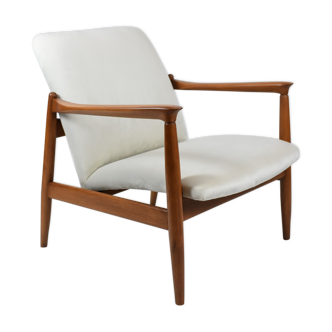 Fauteuil vintage type gfM-64 de E.Homa, années 60, velours argenté