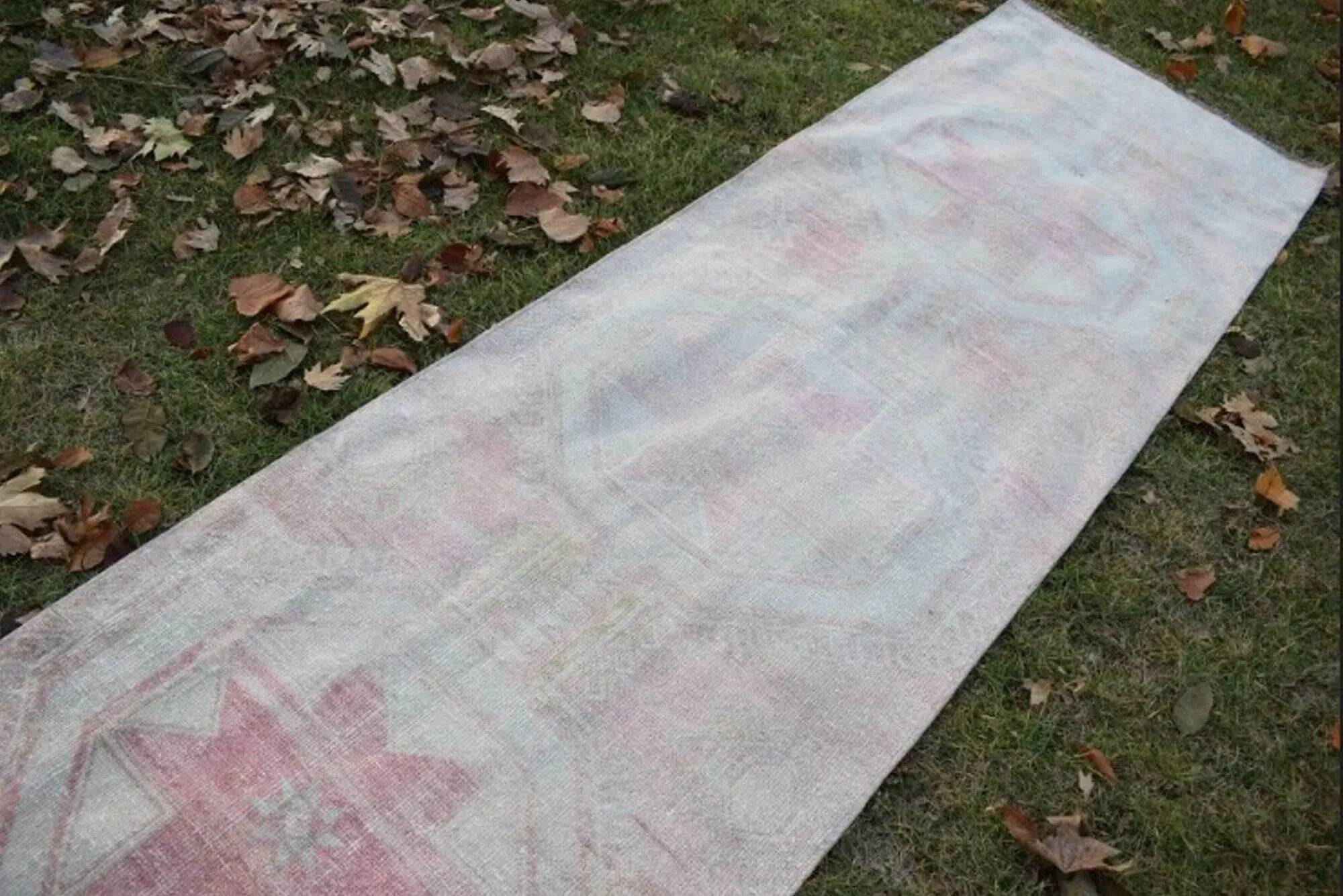 Vintage Turkish hallway rug 87x385 cm