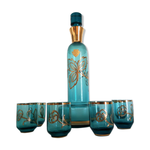 Service liqueur en cristal de bohème