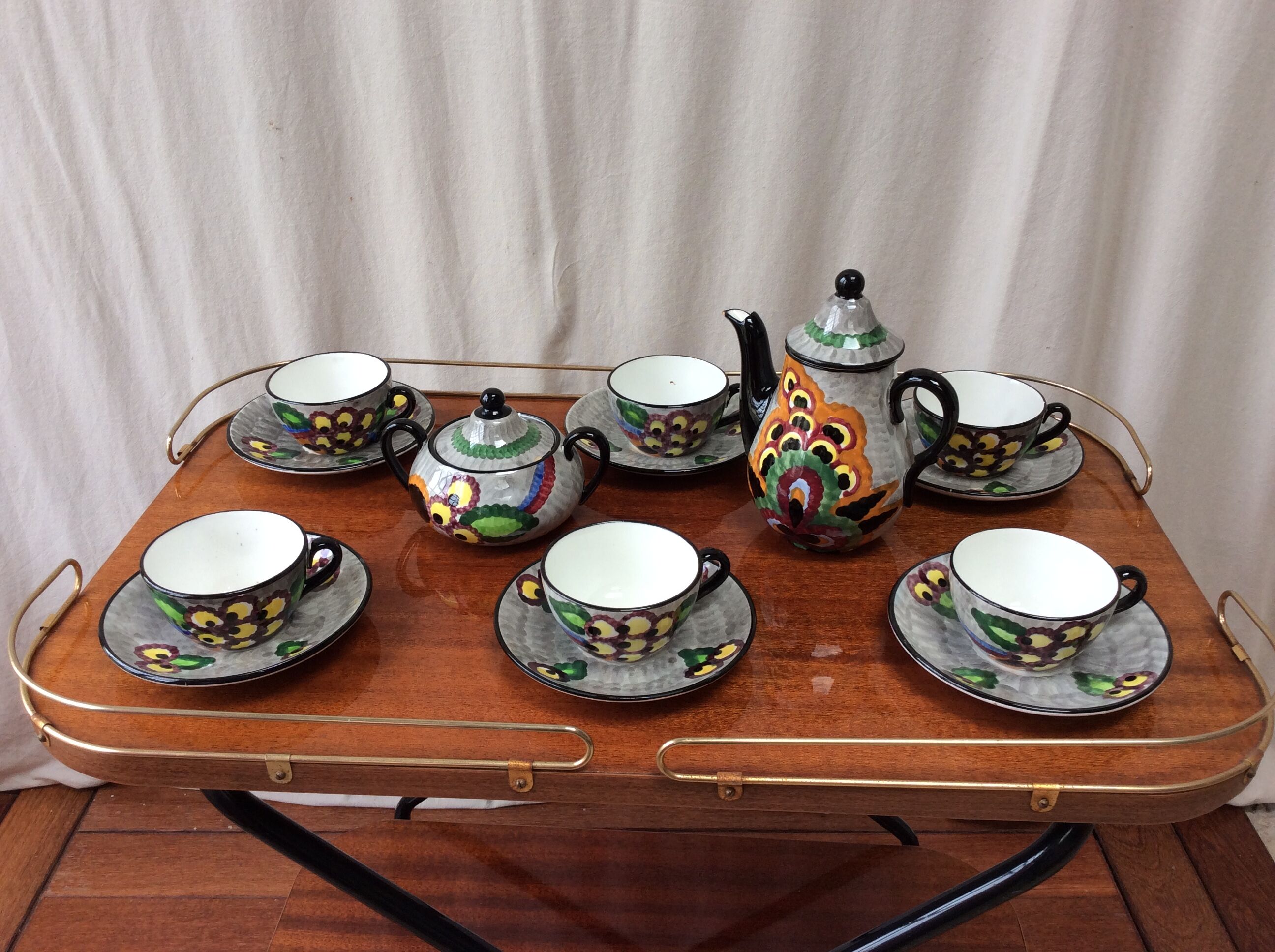 Coffee set / vintage tea SMF SCHRAMBERG HANDGEMALT