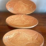 6 signed pottery fish plates