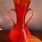 Vase en verre craquelé