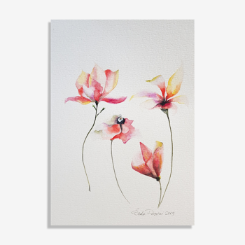 Watercolor of magnolias