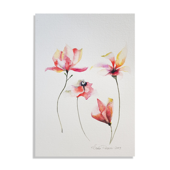 Watercolor of magnolias