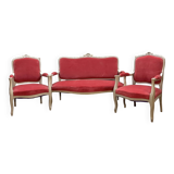 Salon en bois peint de style louis xv xix eme siècle