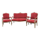 Salon en bois peint de style louis xv xix eme siècle