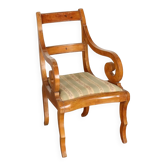 Louis-Philippe antique armchair in cherry wood, Italy, 19th century