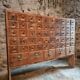 Antique pine drawer cabinet with 50 drawers, apothecary or hardware, 19th century