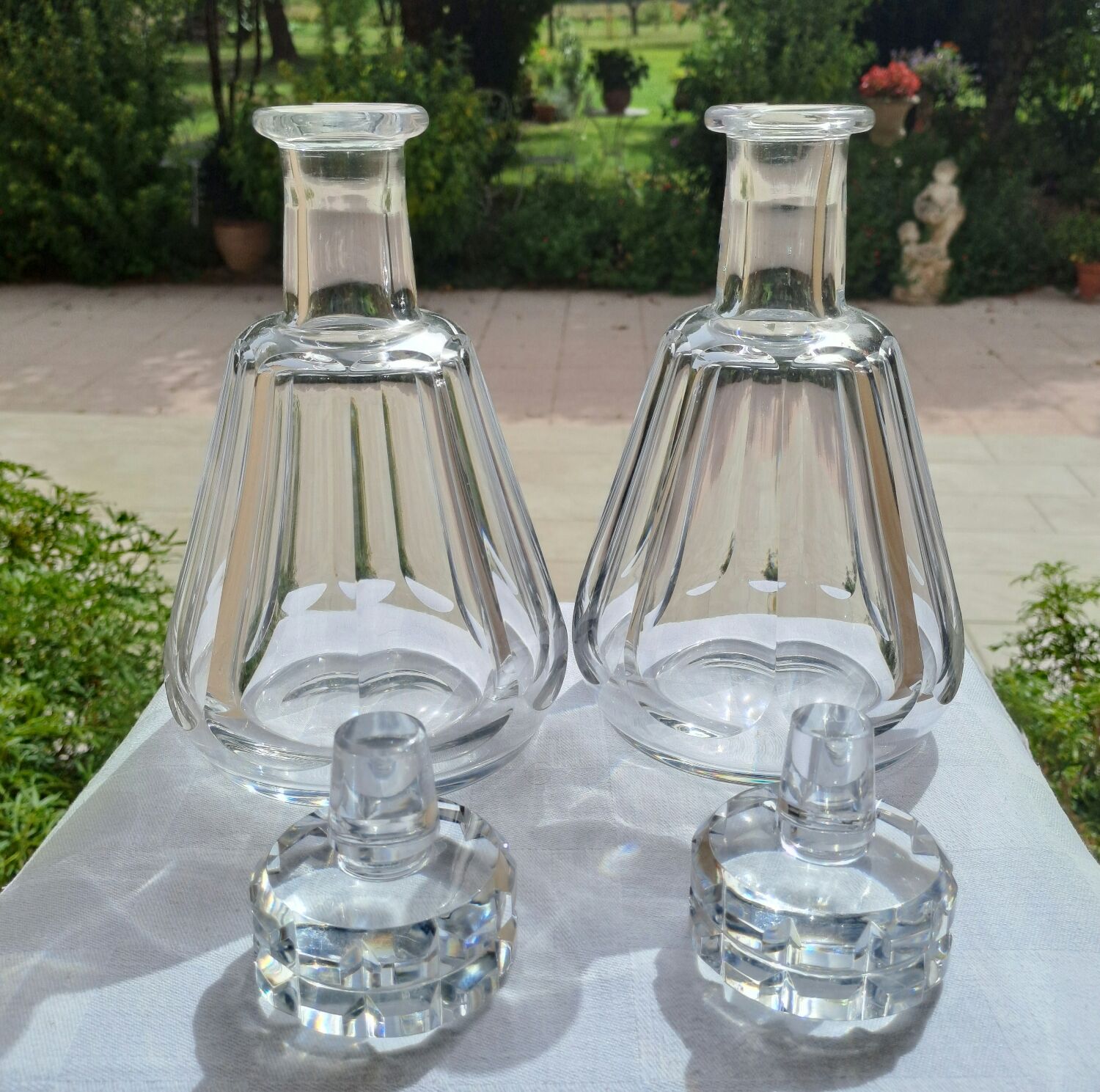Pair of Baccarat crystal decanters, Harcourt Talleyrand model, signed