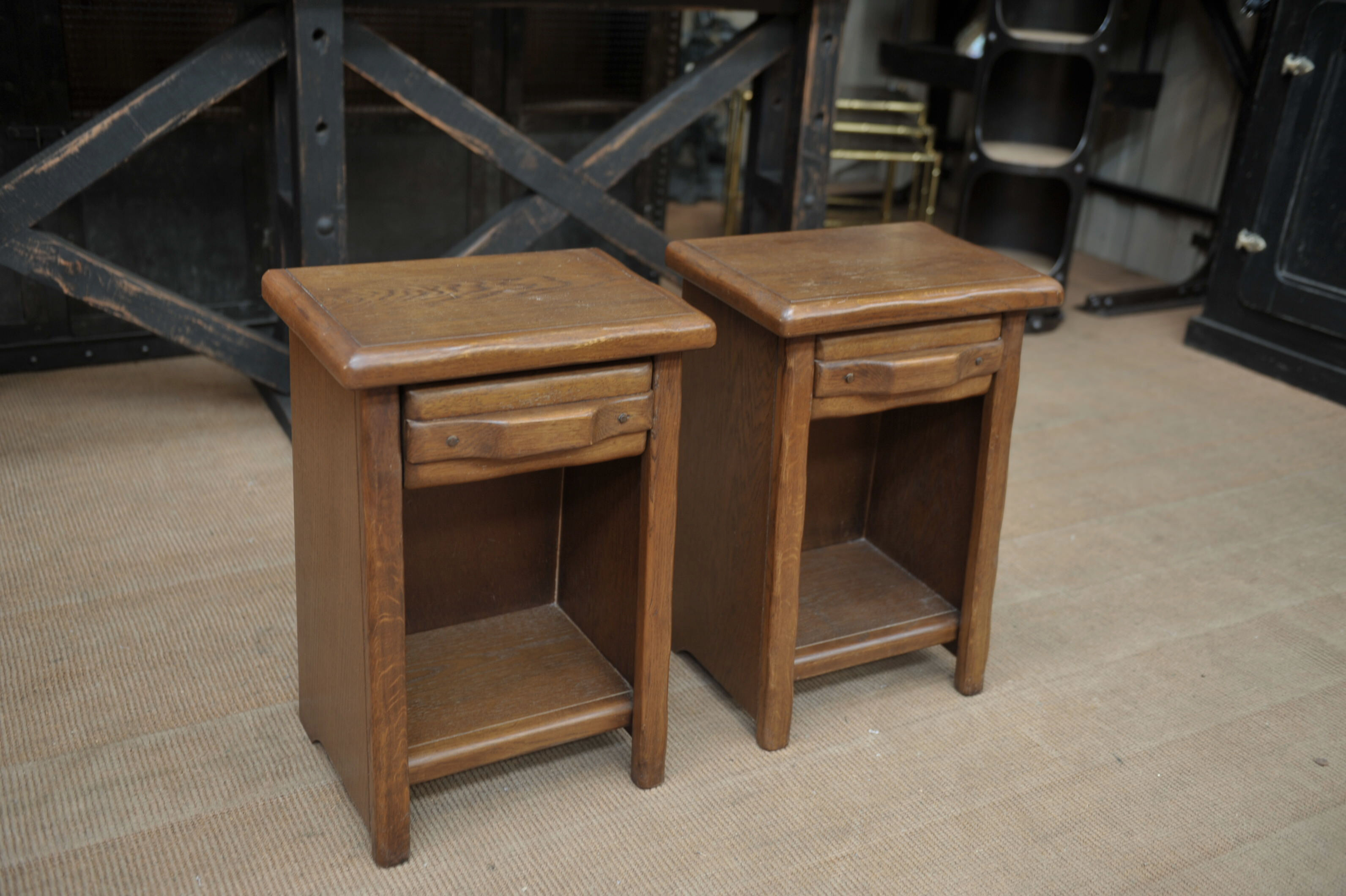 Pair of oak bedsides 1970