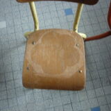 2 chairs child metal orange and yellow wood