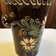 Antique white wine cooler in glazed ceramic – flora decoration