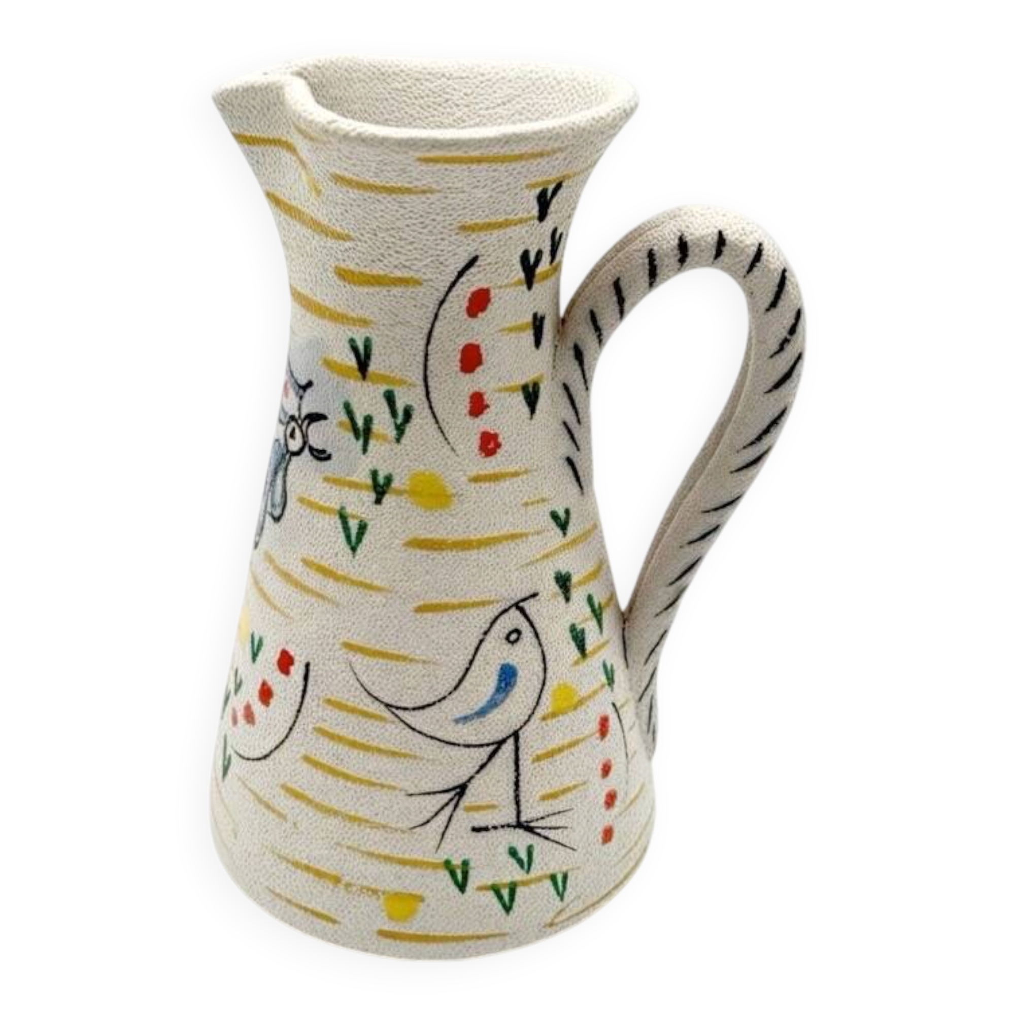 Modernist pitcher with rooster by Fratelli Fanciullacci from the 1950s.