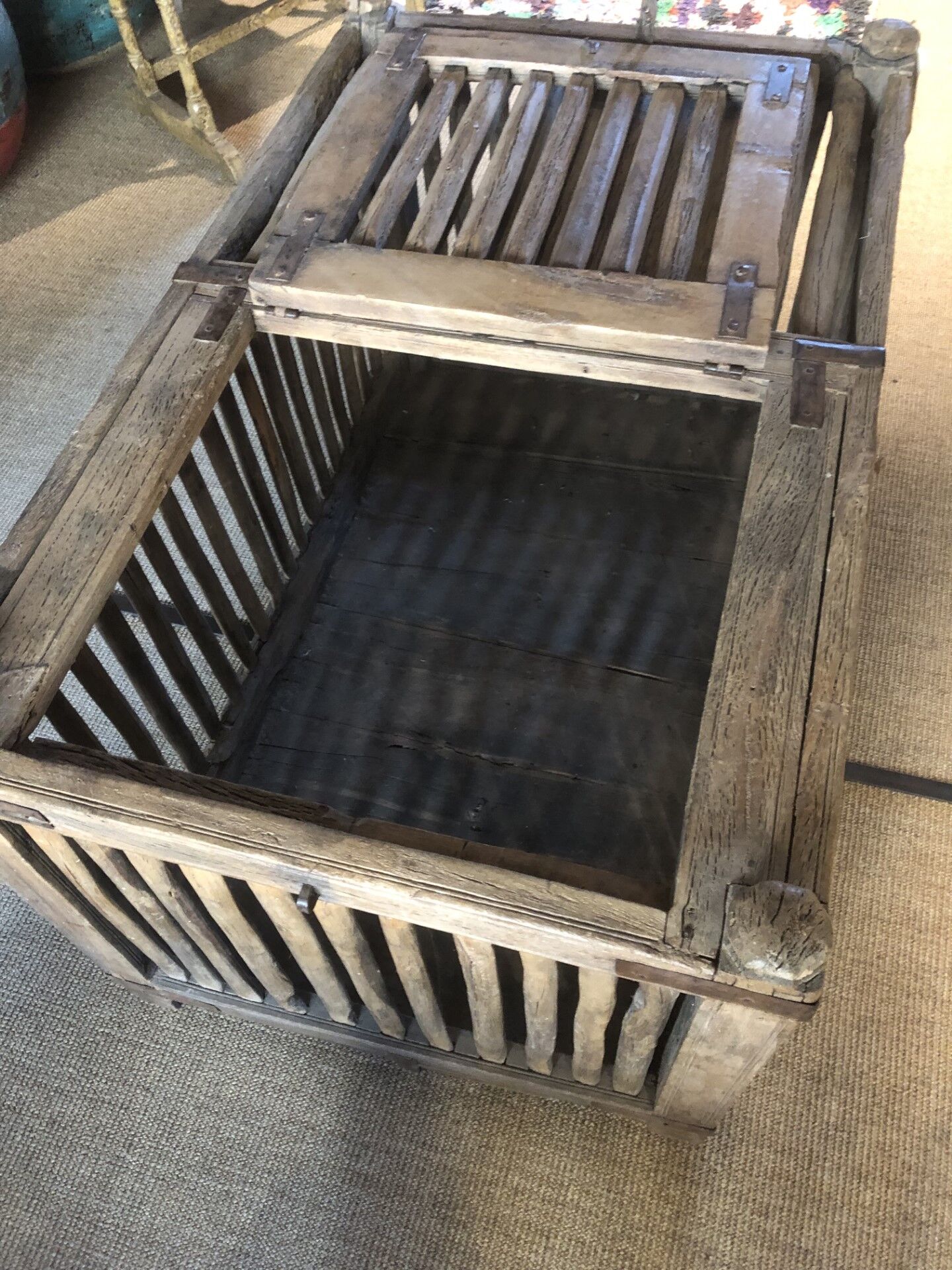 Table Cage with bars Indian bamboo