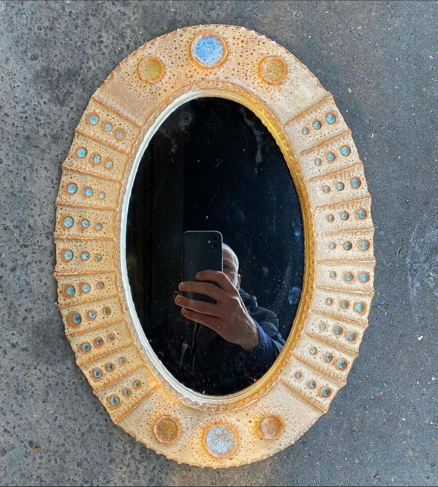 Miroir céramique année 50